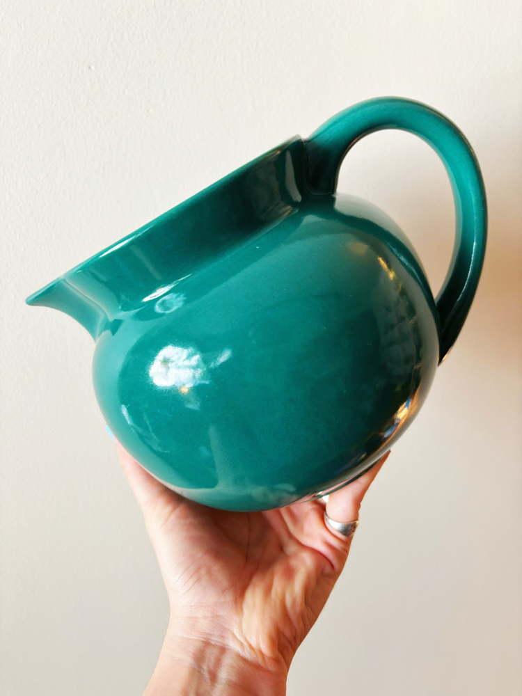 90’s Petrol Green Chunky Ceramic Jug