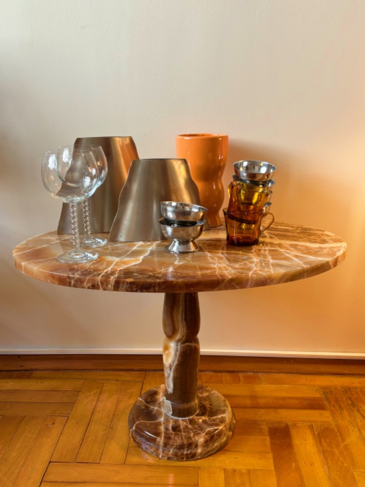 1960's Midcentury Marble Side Table