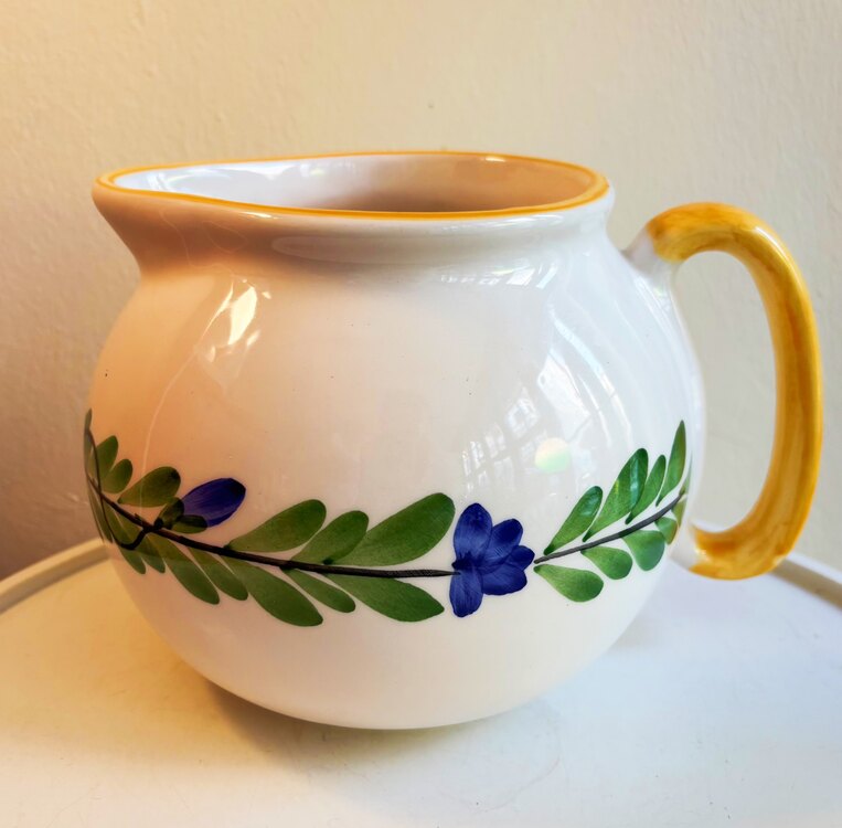 90’s Hand Painted Ceramic Jug 