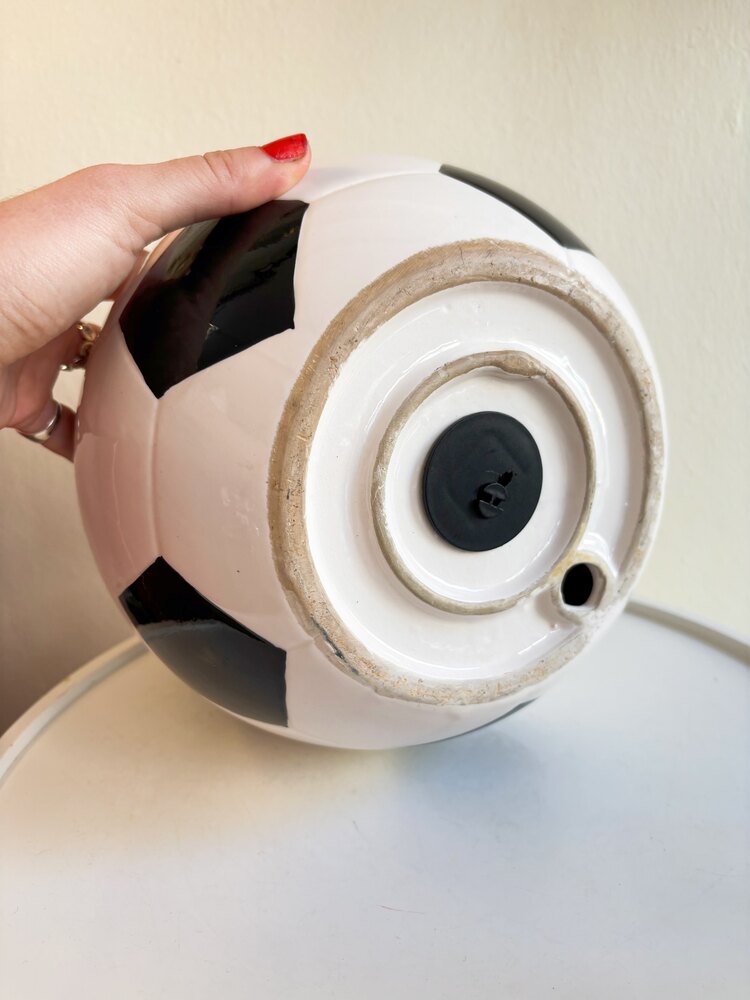 Football Ball Shaped Ceramic Penny Bank