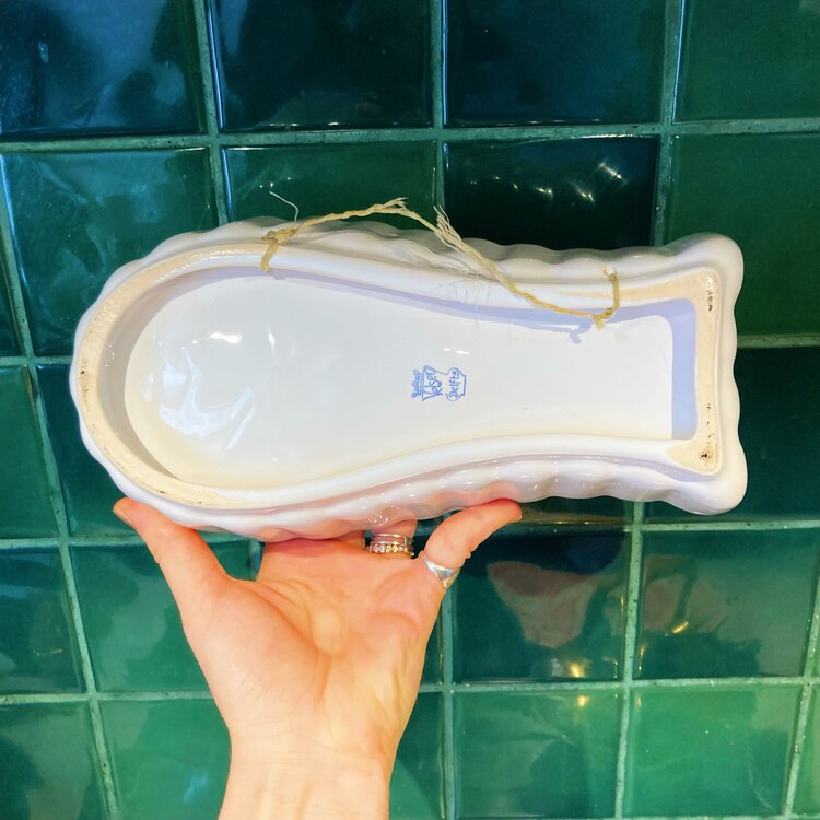 1940s Delft Porcelain Vintage Cake Mold
