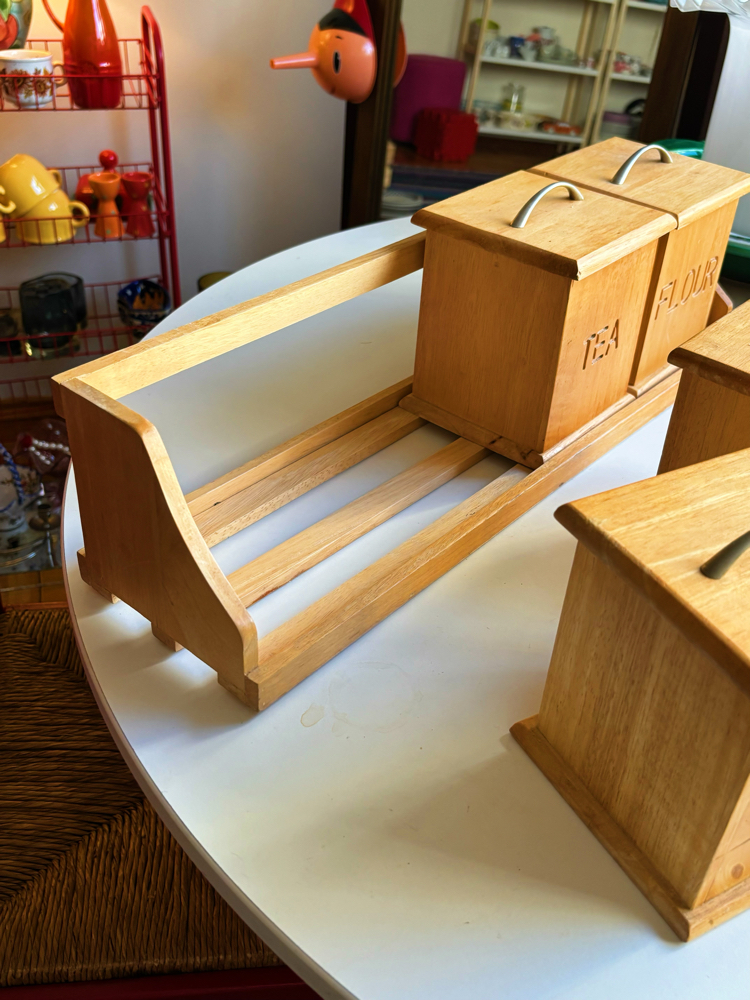 Vintage Wooden Container Rack