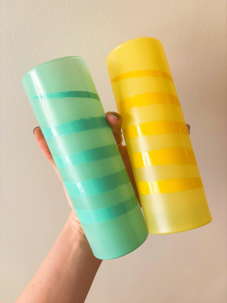 80’s Spiral Colorful Cocktail Glasses