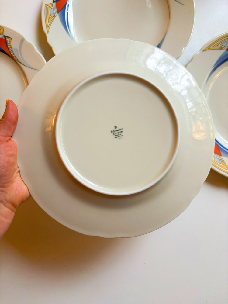 80’s German Bavarian Porcelain Art-Deco Plates