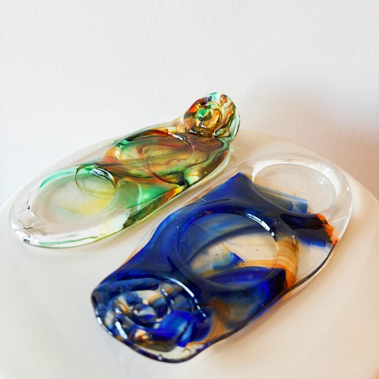 Handmade Art-Glass Candleholders