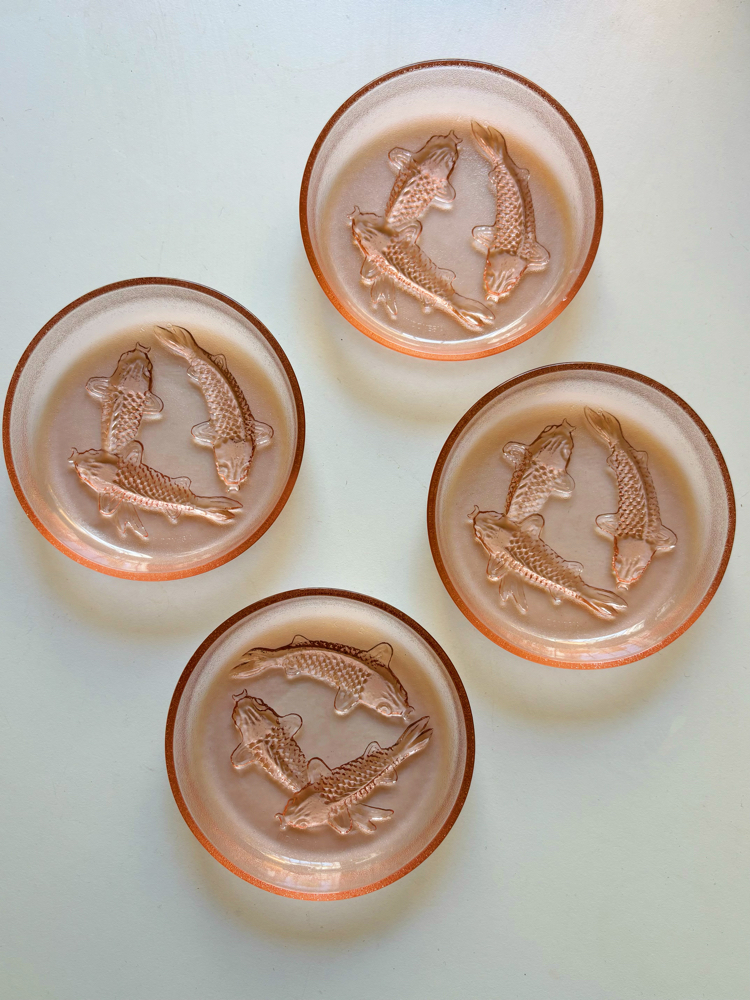 80’s Pink Koi Fish Embossed Mini Plates