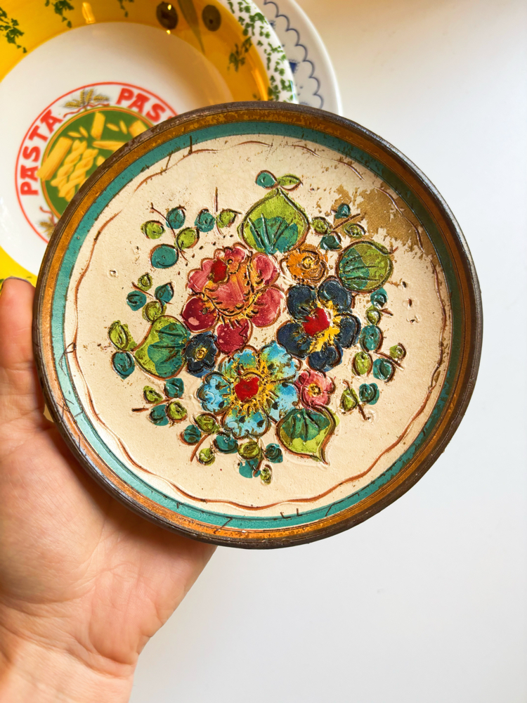 70’s Italian Handmade Floral Wall Plate