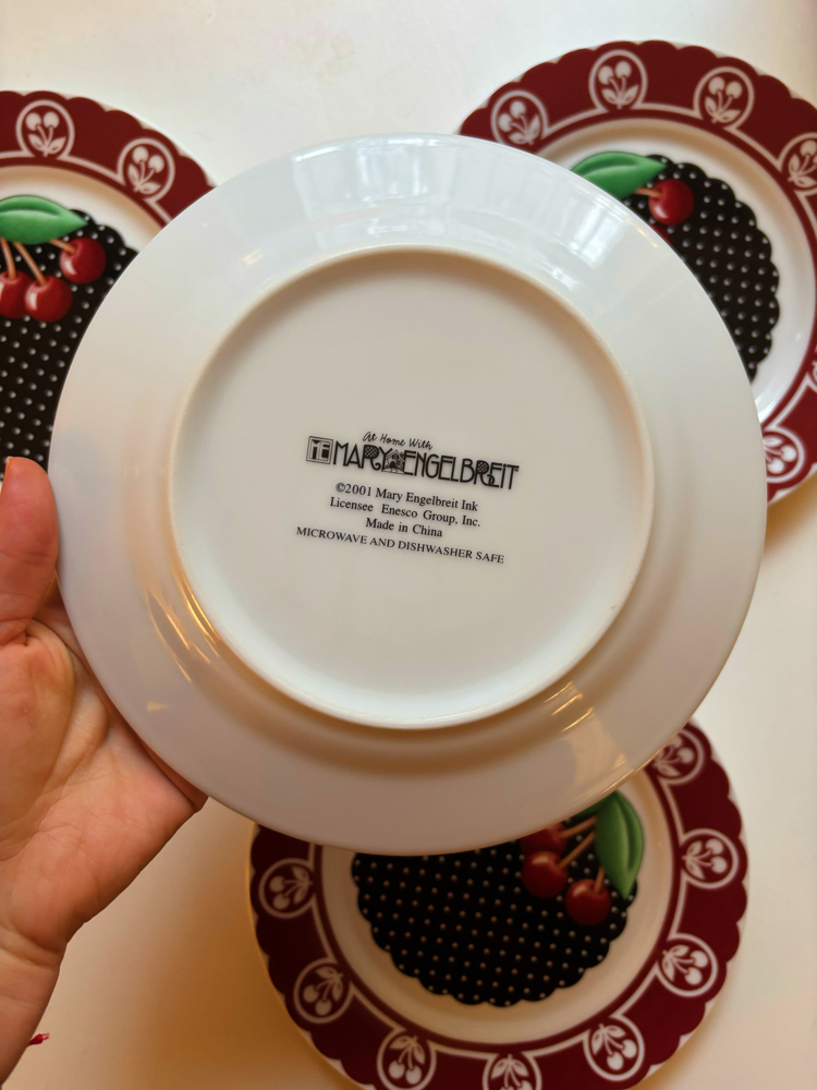 2001 Mary Engelbreit Porcelain Cherry Plates