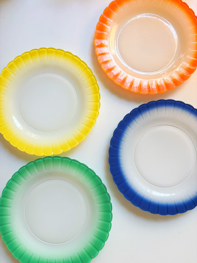 80’s French Duralex Colorful Daisy Plates