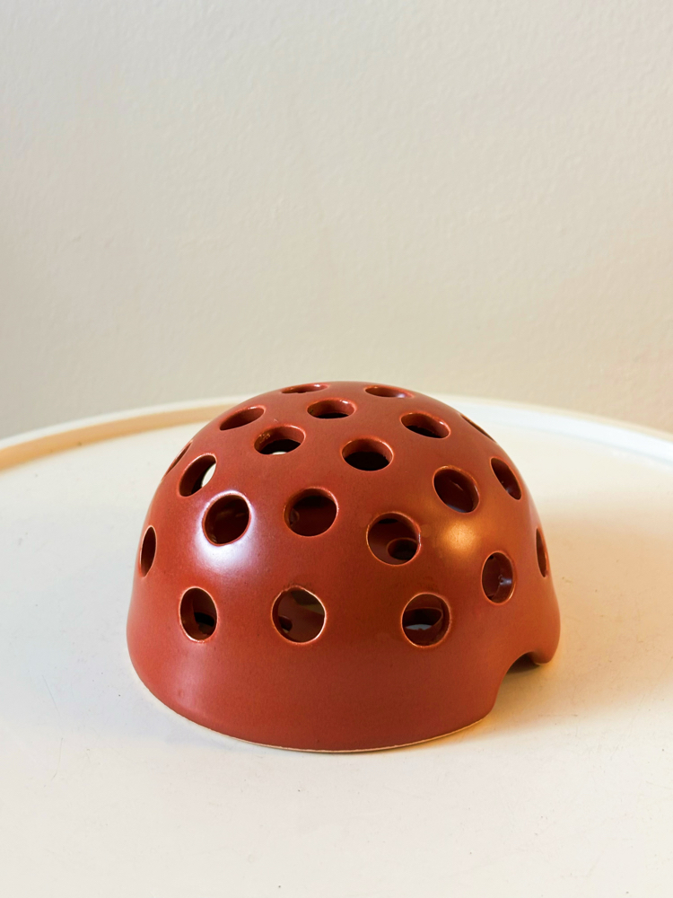 Brown Matte Ceramic Flower Frog