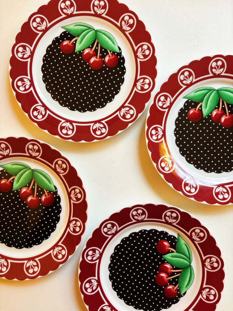 2001 Mary Engelbreit Porcelain Cherry Plates