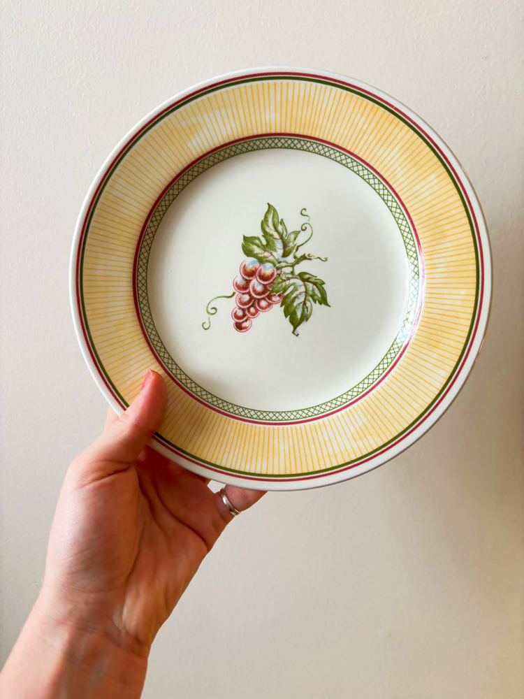 English Staffordshire Grapes Breakfast Plates