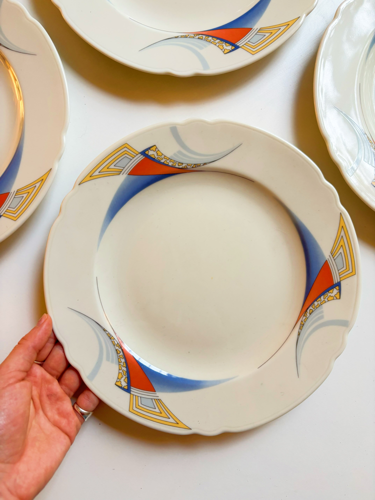 80’s German Bavarian Porcelain Art-Deco Plates