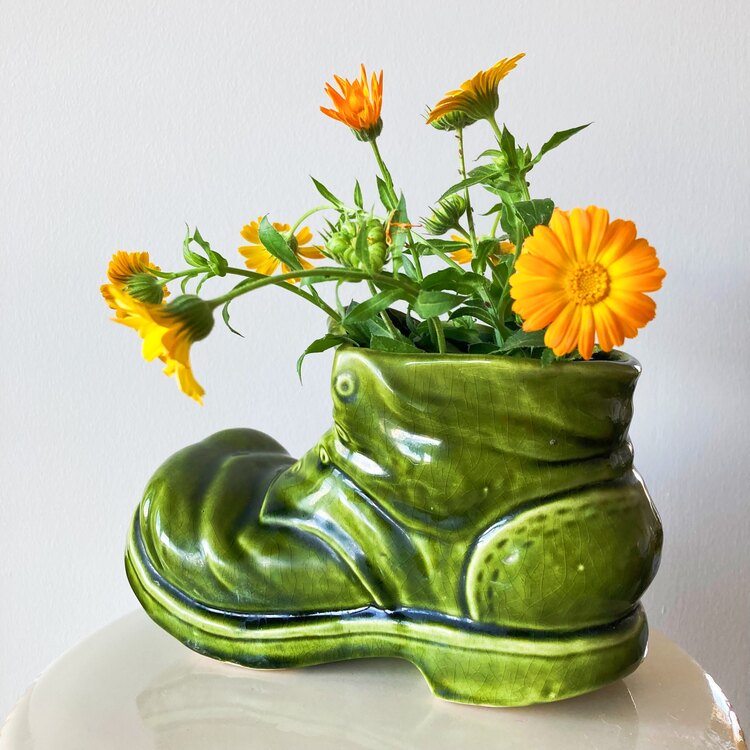 Vintage Old-School Boot Shaped Vase