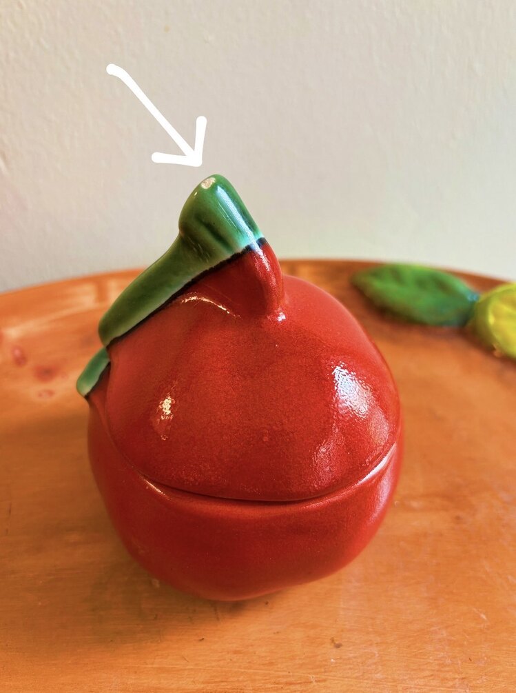 70’s German Handmade Apple Box with Candle 