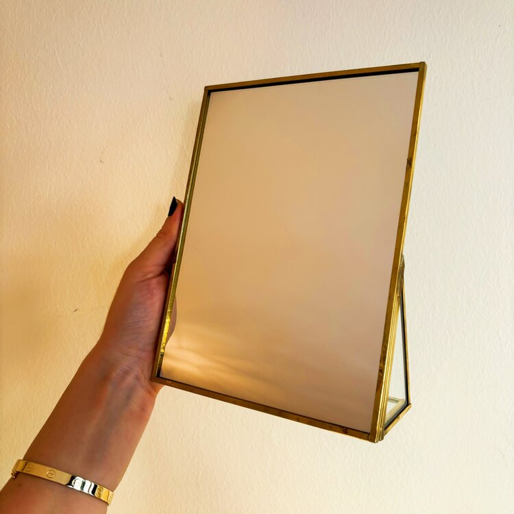 Brass Framed Make Up Mirror