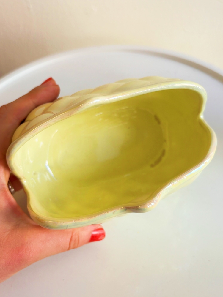 80’s Iridescent Ceramic Purse Shaped Vase