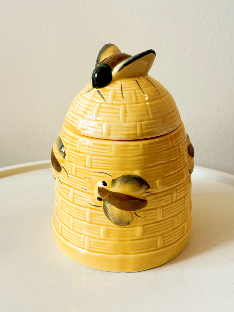 Ceramic Bee Embossed Honey Jar