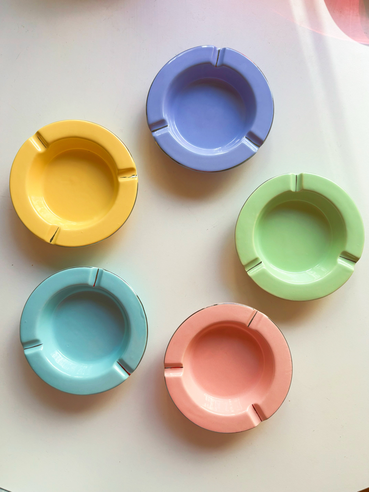 90’s Deadstock Pastel Porcelain Ashtrays