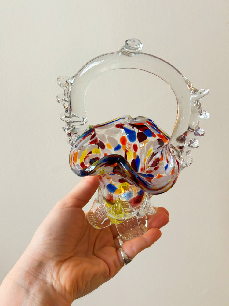 70’s Murano Rainbow Candy Bowl