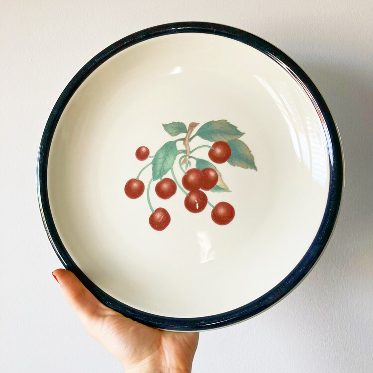 Cherries & Plums Ceramic Plates 