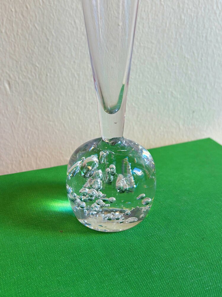 Hand Blown Bubble Glass Bud Vase 