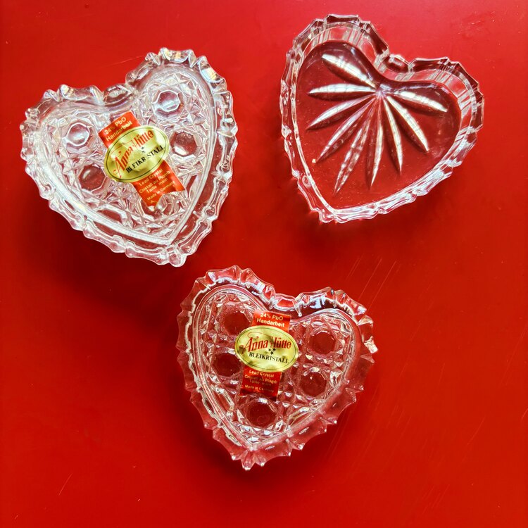 60’s German Heart Shaped Crystal Box