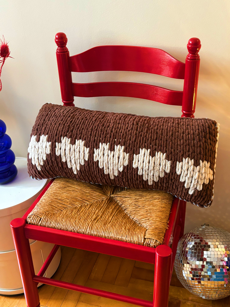 Hand-Knitted Sausage Dog Cushion 