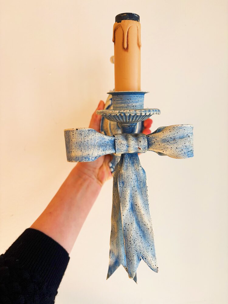 60’s Blue Ribbon Iron French Sconce 