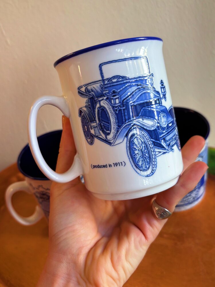 Cobalt Blue Porcelain Mugs