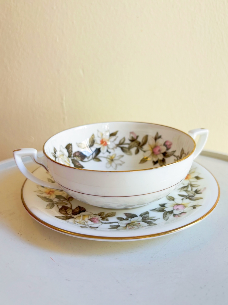 Royal Worcester Floral Porcelain Teacups 