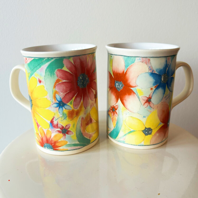 80’s Floral Mugs from England 