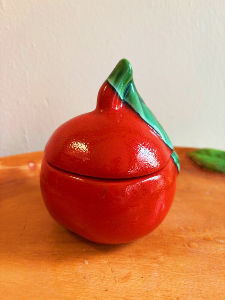 70’s German Handmade Apple Box with Candle 