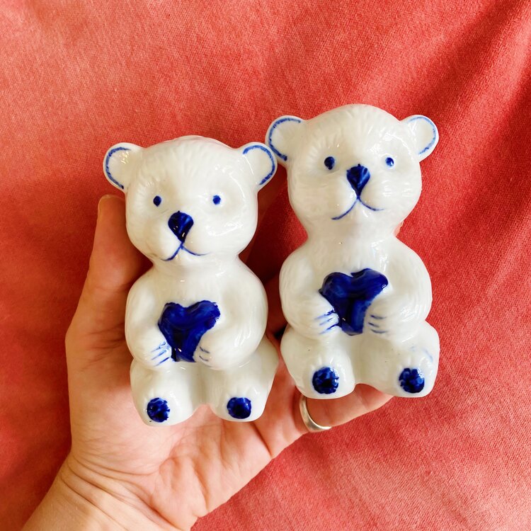 “Teddy Bears” Delft Salt and Pepper Shakers
