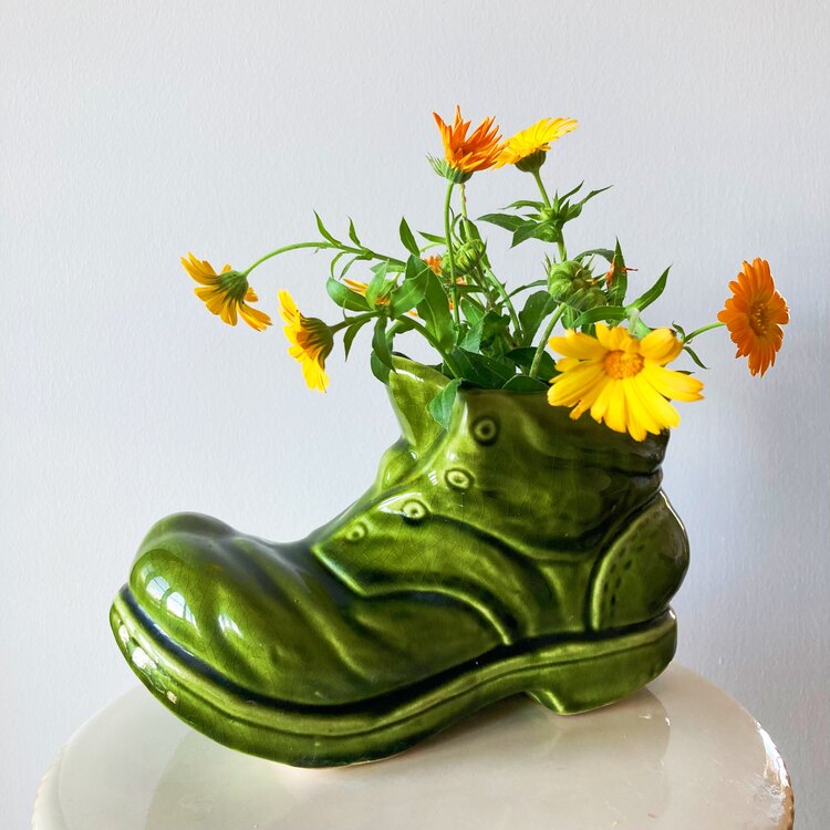 Vintage Old-School Boot Shaped Vase