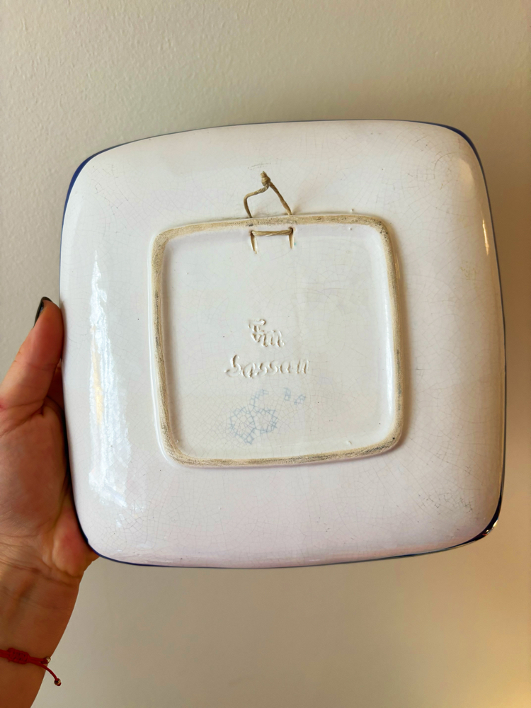 70’s Italian Hand Painted Wall Plate 