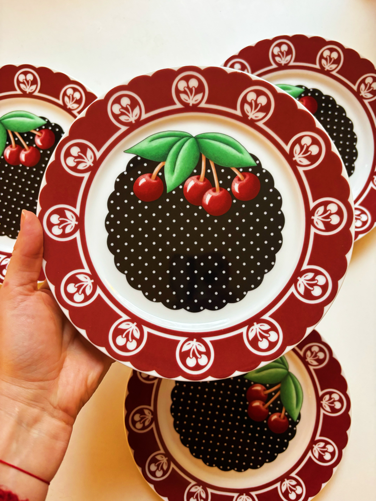 2001 Mary Engelbreit Porcelain Cherry Plates