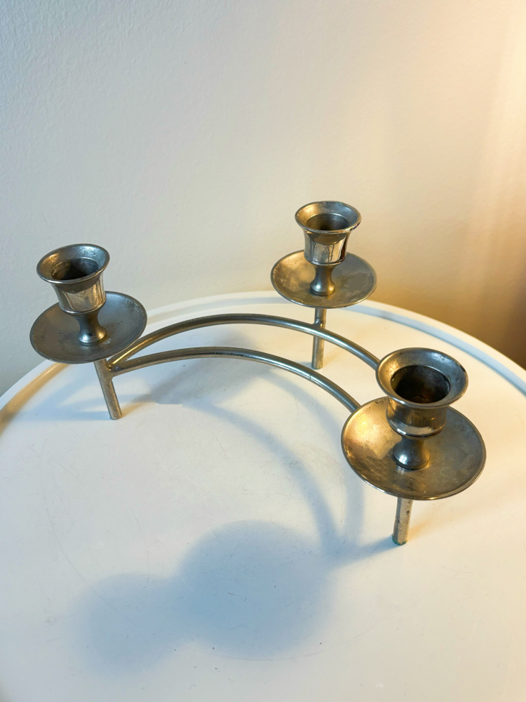 Silver Plated Crescent Moon Candelabra