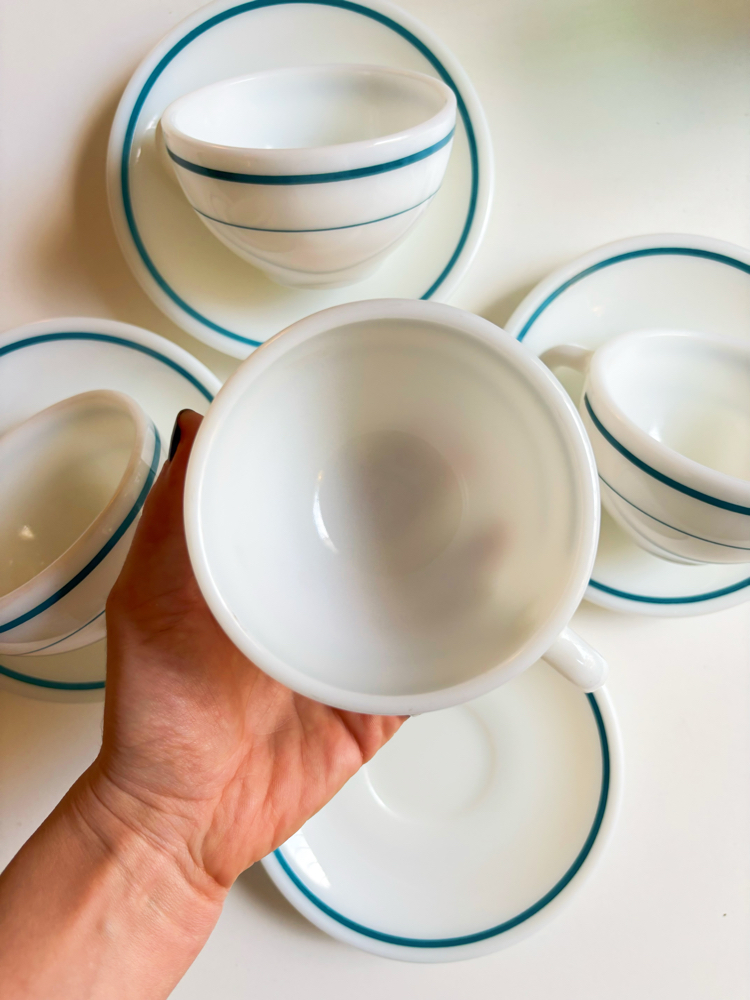 80’s American Corning Pyrex Opaline Teacups