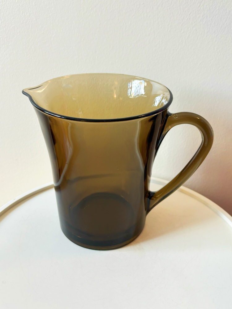 80’s French Duralex Fumed Glass Jug