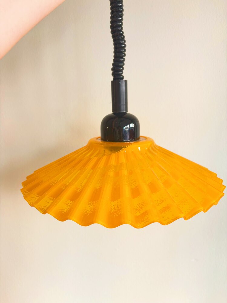 90’s Pop Art Orange Plexy Ceiling Lamp