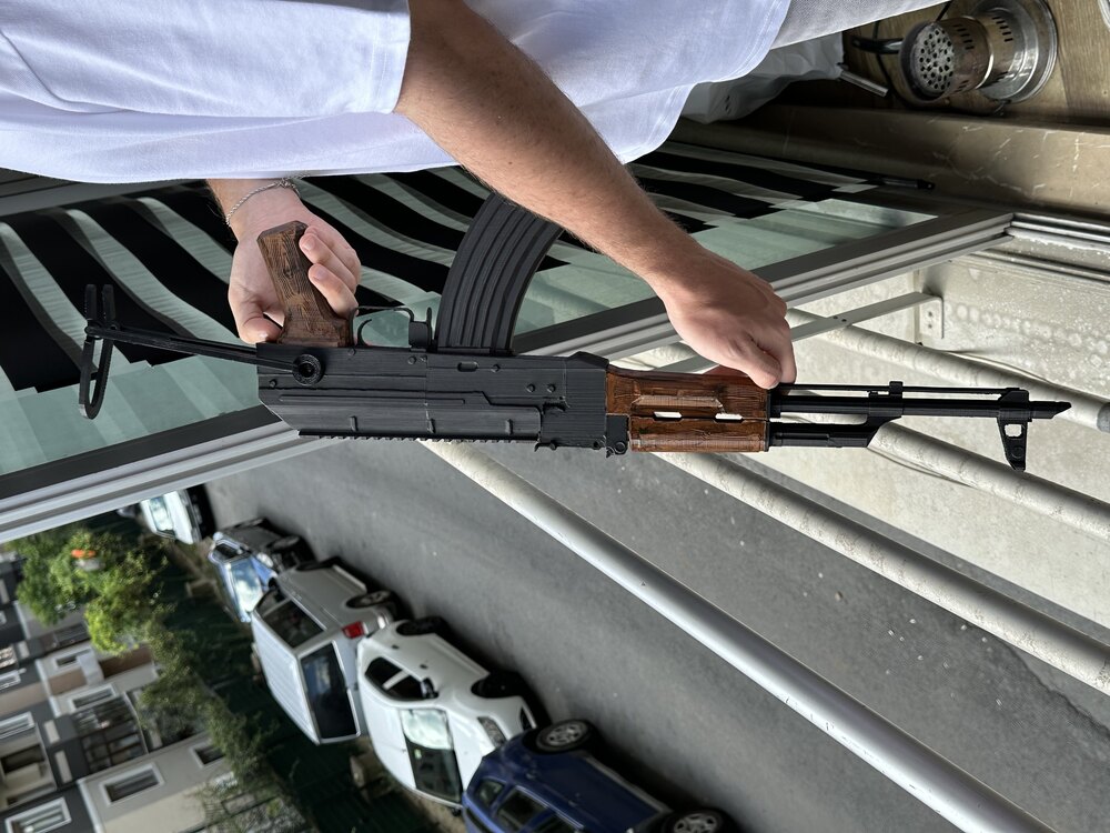 3D Baskı AK-47 Seyyar Dipçikli hareketsiz