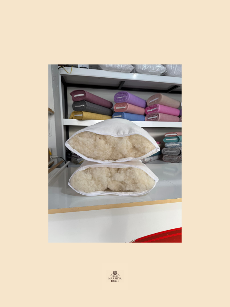 1 ADET YASTIK (50 X 70 CM ) - %100 DOĞAL MERİNOS KUZU YÜN DOLGULU