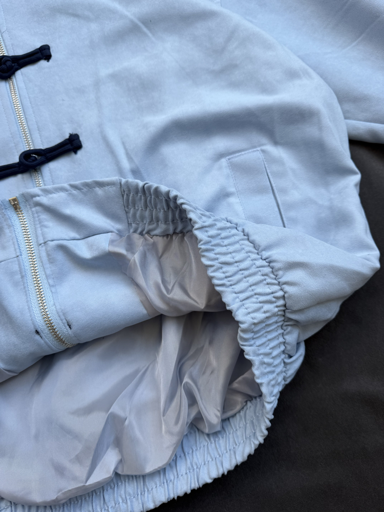 ADDS Chinese Vintage Oversize Bebek Mavisi Kadife Ceket