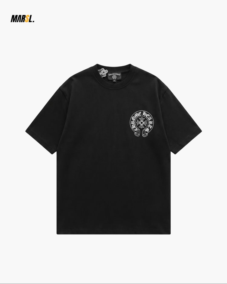 C.Hearts Baskılı Siyah Oversize Premium T-Shirt