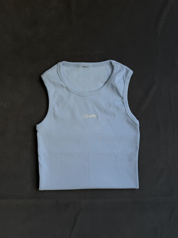 CRTZ Kabartma Nakışlı Tank Top Atlet Bebek Mavisi (1 Adet)