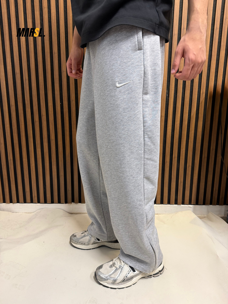 NKE Fermuarlı Vintage Baggy Gri Melanj Tracksuit 