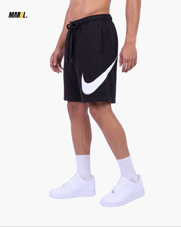 NKE Swoosh Baskılı Oversize Siyah Şort