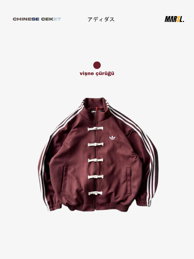 ADDS Chinese Vintage Oversize Vişne Çürüğü Kadife Ceket