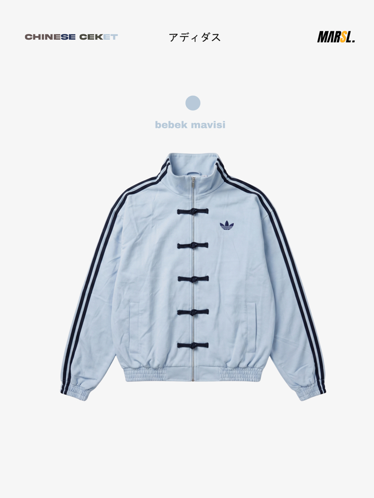 ADDS Chinese Vintage Oversize Bebek Mavisi Kadife Ceket
